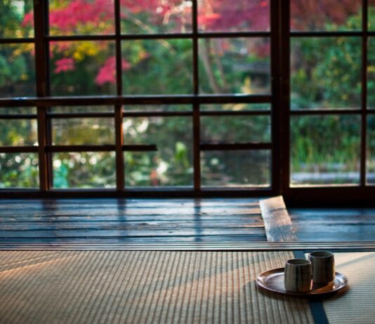 “업무 속 건강 챙기기, 작은 습관이 만든 큰 차이” two mugs on saucer plate on floor